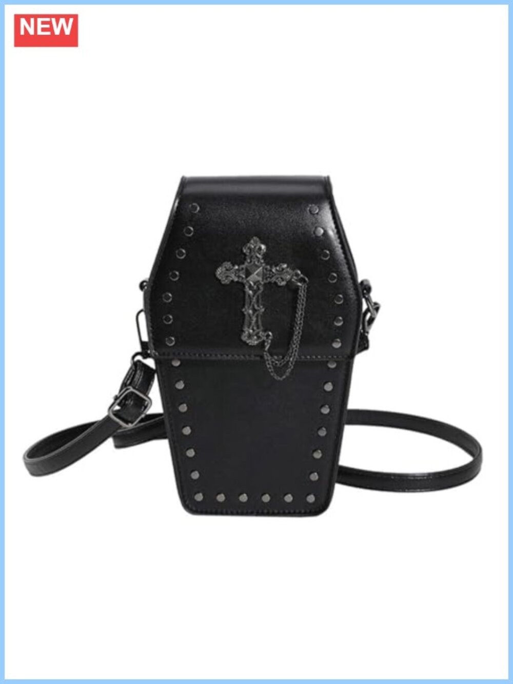 Goth Coffin Crossbody Bag Small Clutch Purse Halloween Shoulder Bag Spooky